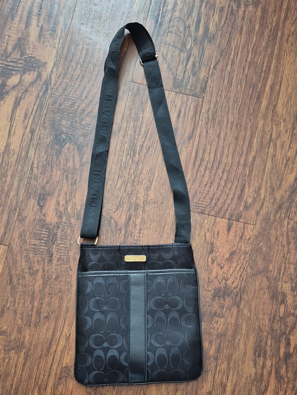 Coach Black Signature Messenger Crossbody Bag